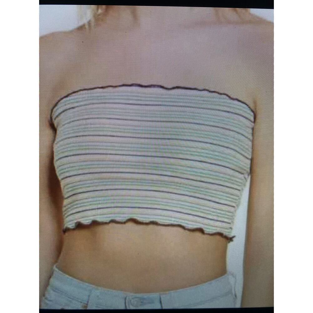 NWT BP Extra small striped ribbed crop tube top